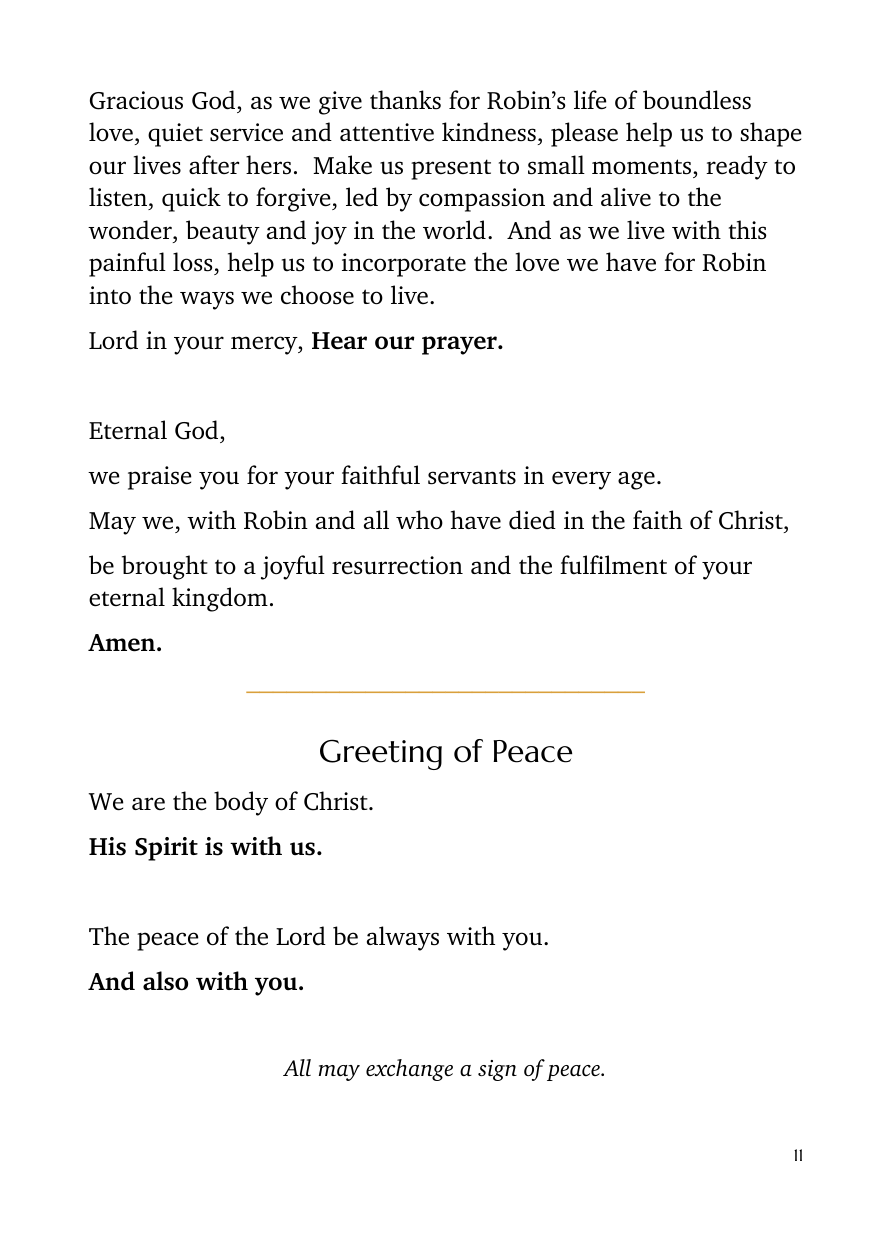 Order of service, page 11 of 24