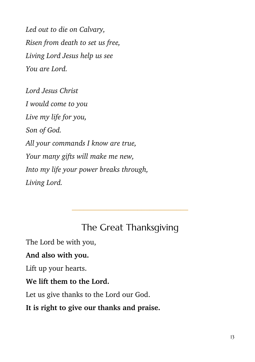 Order of service, page 13 of 24