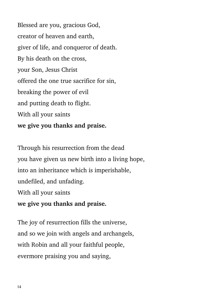Order of service, page 14 of 24