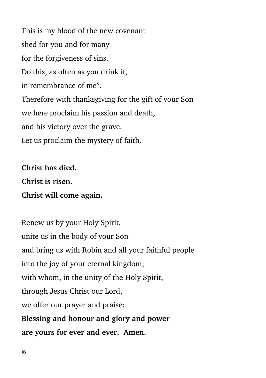 Order of service, page 16 of 24