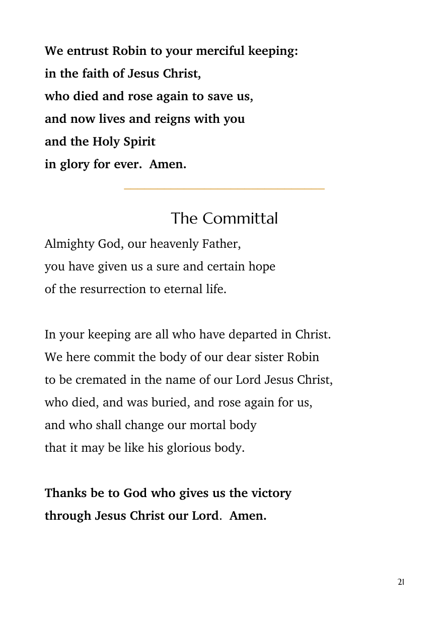 Order of service, page 21 of 24