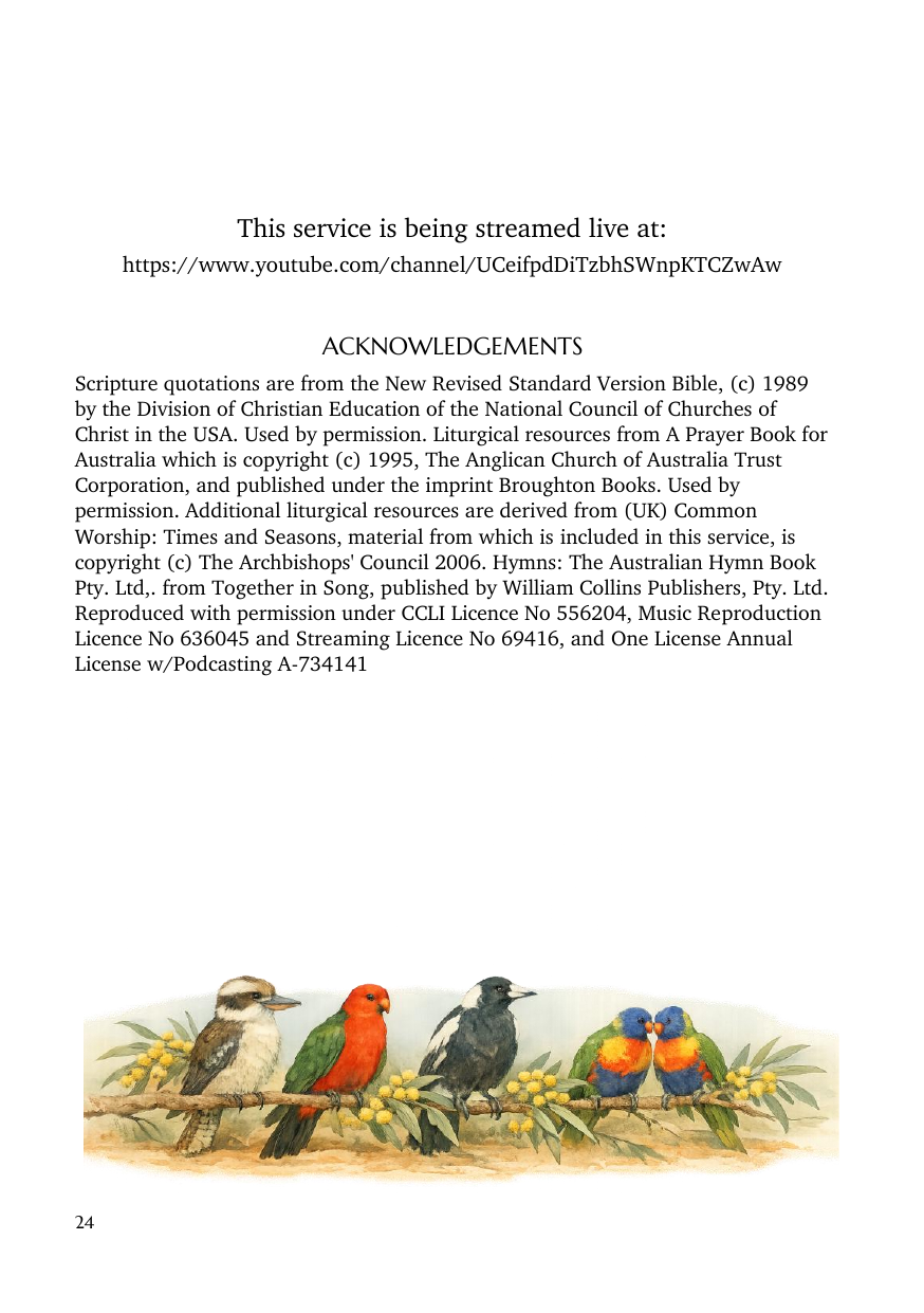 Order of service, page 24 of 24